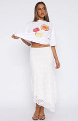 Falling Quick Maxi Skirt White