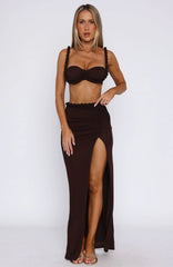 Serenade Me Maxi Skirt Chocolate