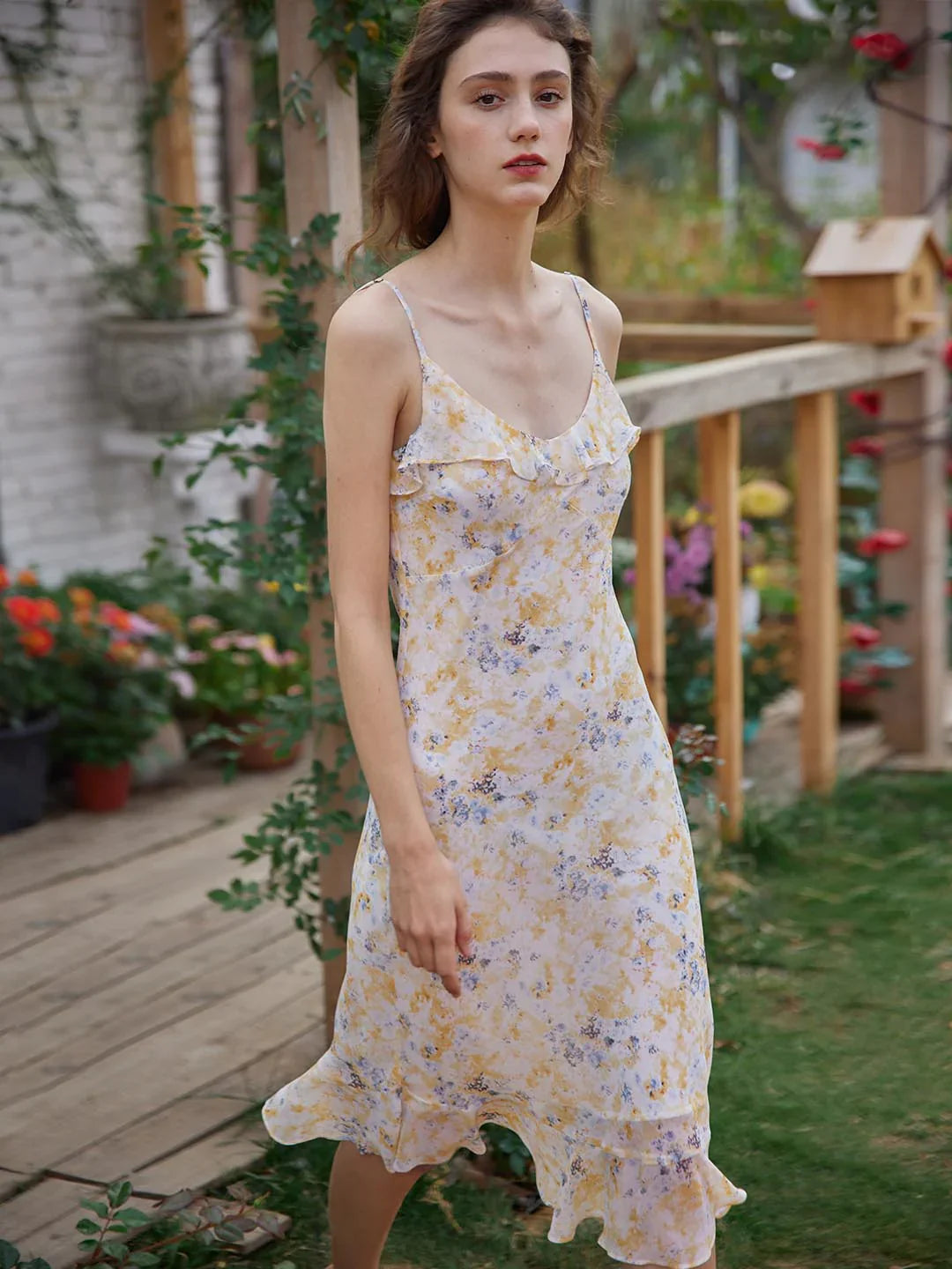 Kama Floral Chiffon Slip Dress