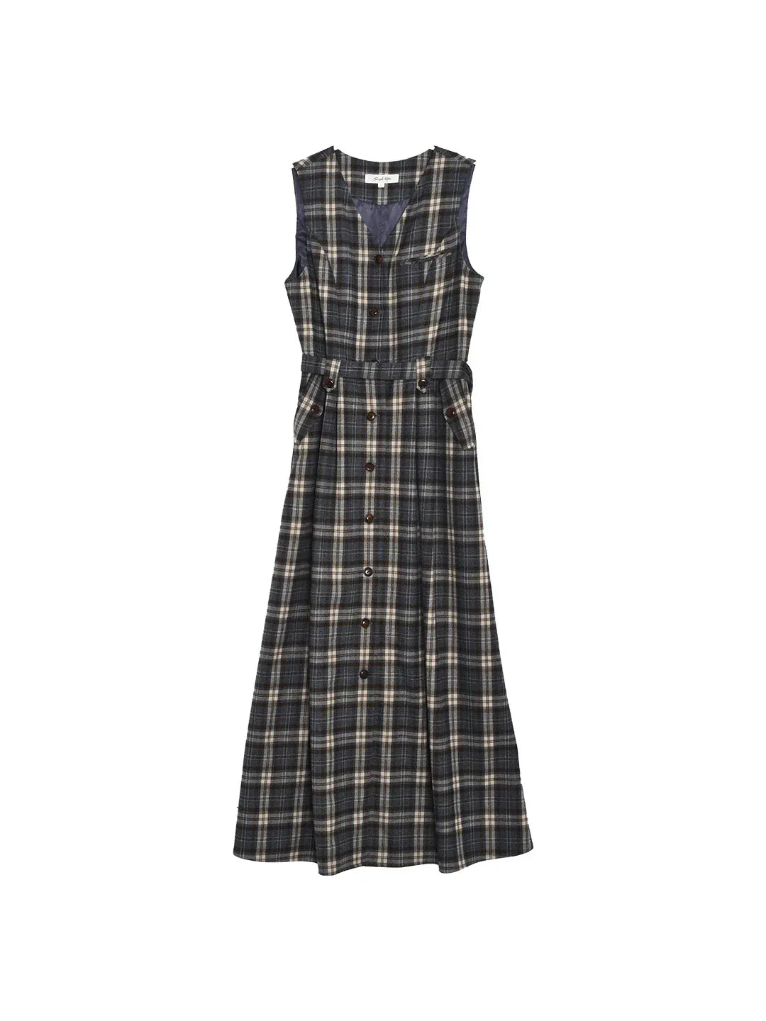 Azaria V-Neck Plaid Dress