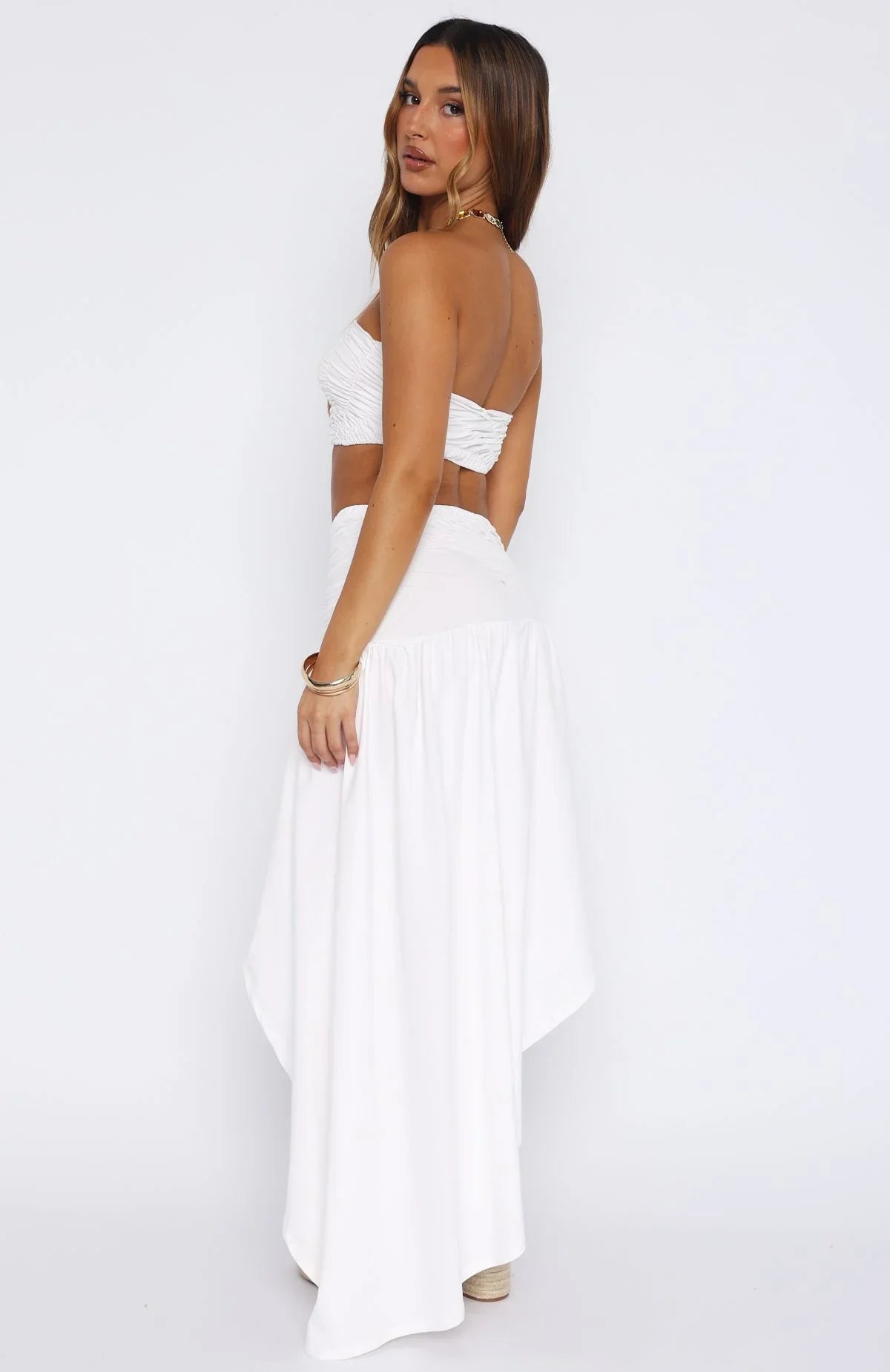 Corfu Cove Maxi Skirt White